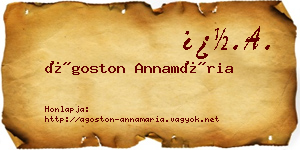 Ágoston Annamária névjegykártya